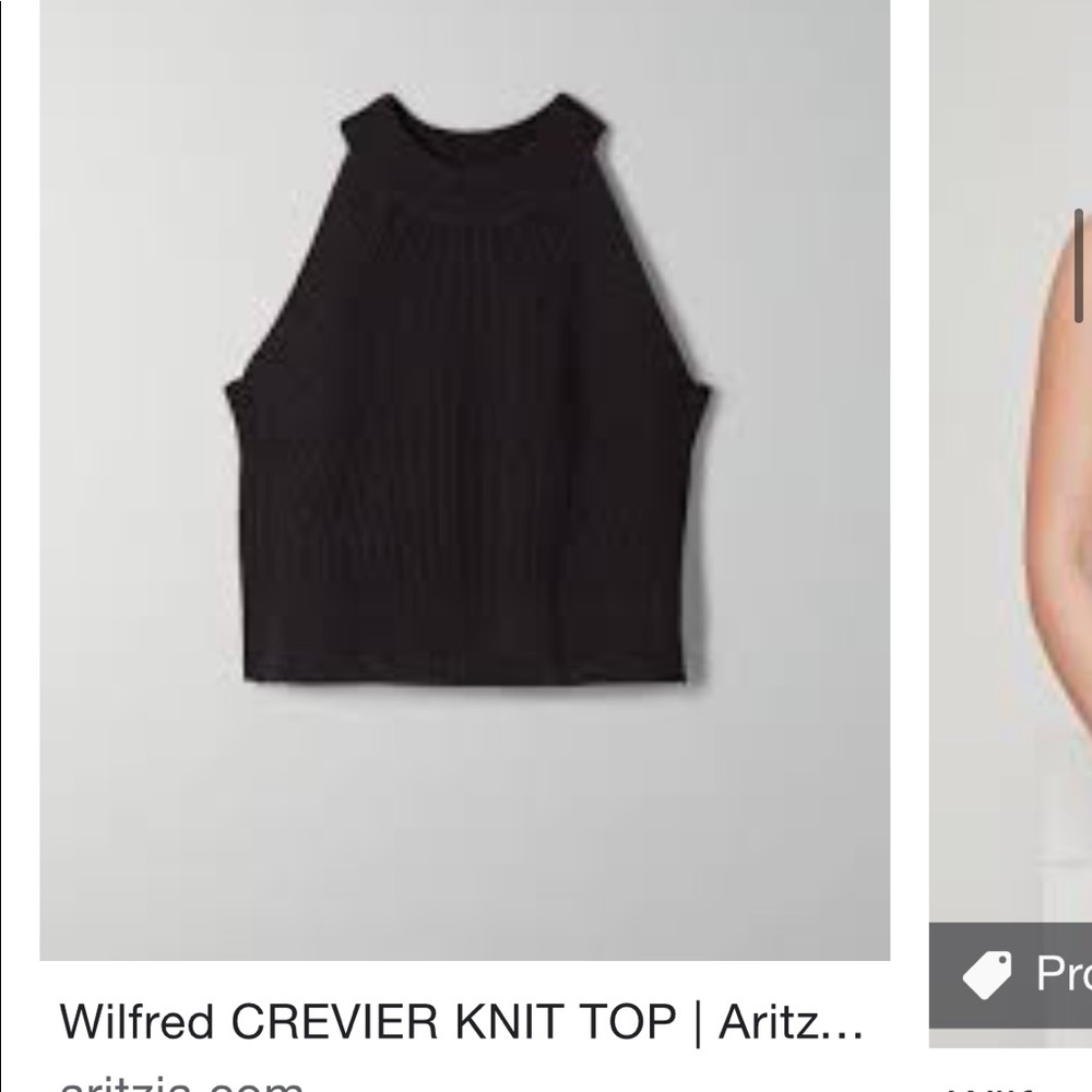Aritzia Wilfred Black Crevier Knit Top Size L